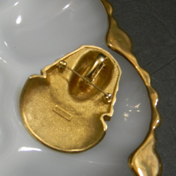 Vintage E Pearl Egyptian Pharaoh Brooch And Pendant King Tut Gold Tone Broach - Picture 4 of 8